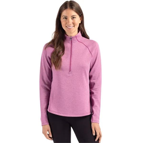Cutter & Buck Peshastin Recycled GridFleece Womens Half Z...