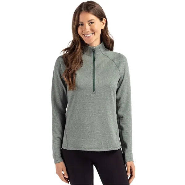Cutter & Buck Peshastin Recycled GridFleece Womens Half Z...