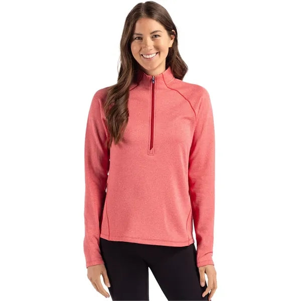 Cutter & Buck Peshastin Recycled GridFleece Womens Half Z...