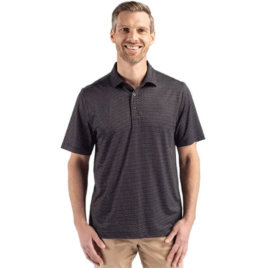 Cutter & Buck Pike Recycled Shadow Check Print Mens Polo