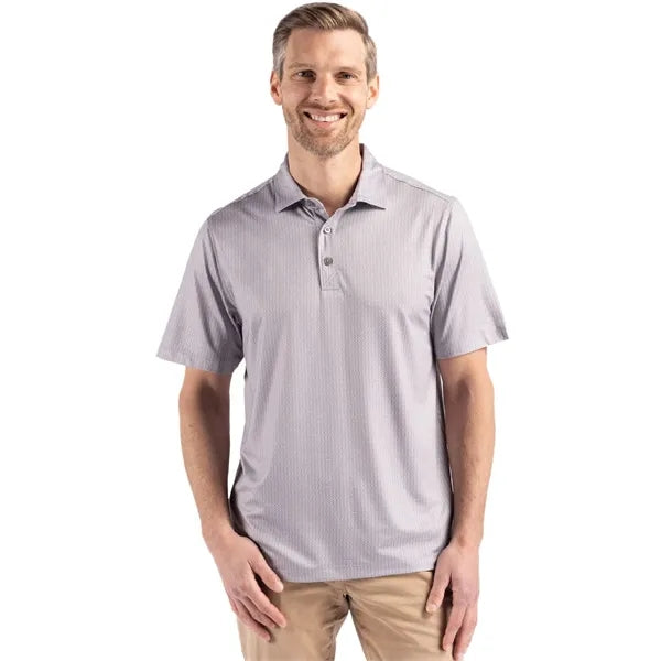 Cutter & Buck Pike Recycled Shadow Check Print Mens Polo