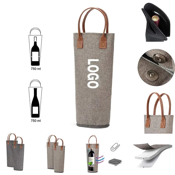 Single Bottle Wine Tote Bag