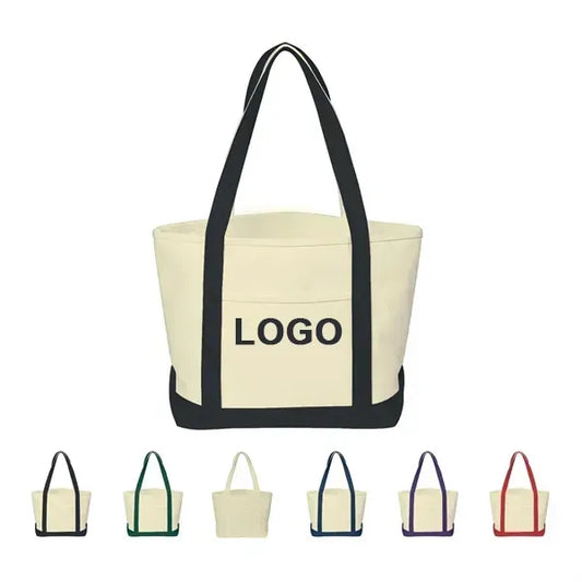 Canvas Tote Bag Bulk with Outer Pocket