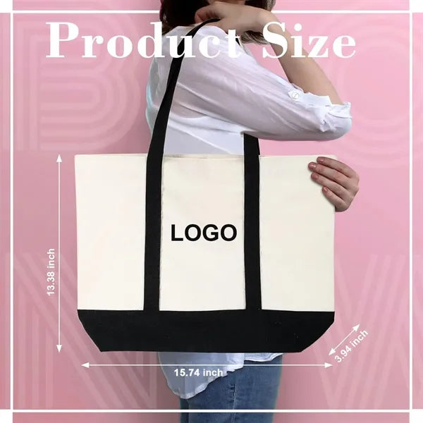 Canvas Tote Bag Bulk with Outer Pocket