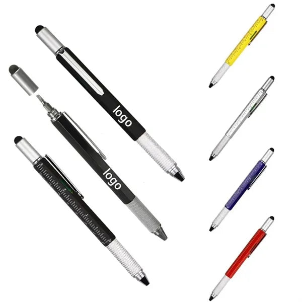 6-in-1 Metal Multitool Tool Stylus Ballpoint Pen