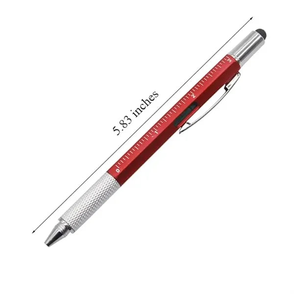 6-in-1 Metal Multitool Tool Stylus Ballpoint Pen