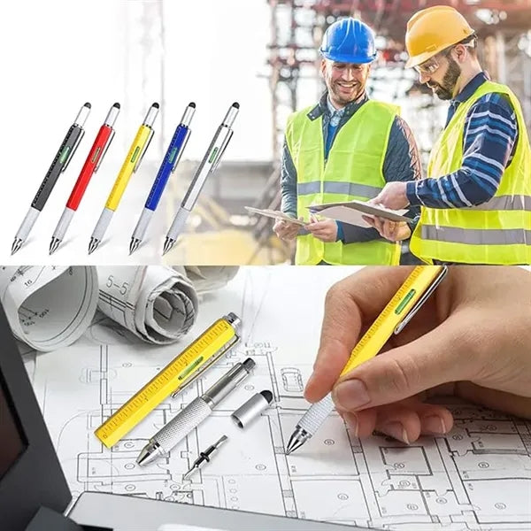 6-in-1 Metal Multitool Tool Stylus Ballpoint Pen