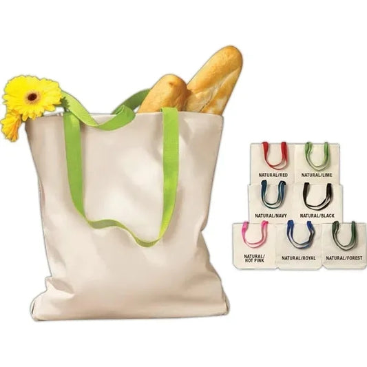 Canvas Tote with Contrasting Handles