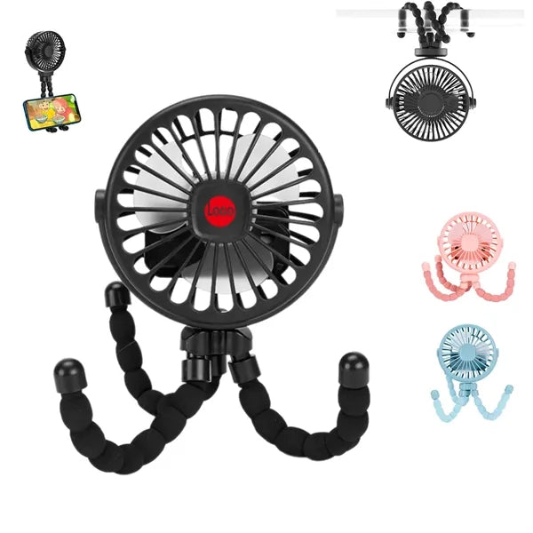 Mini ABS Handheld Flexible Octopus Fan With Led Light