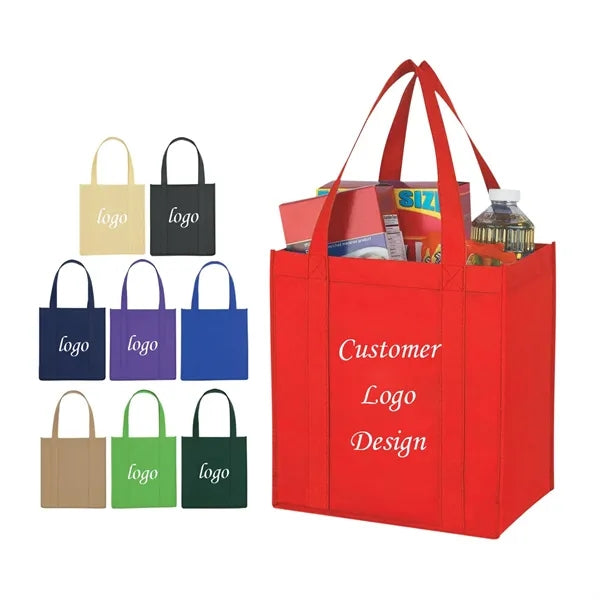 80 GSM Non-Woven Grocery Tote Bag 8"x12"x13"