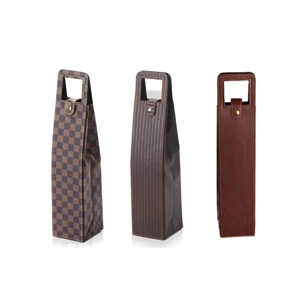 One Bottle PU Leather Wine Gift Bag