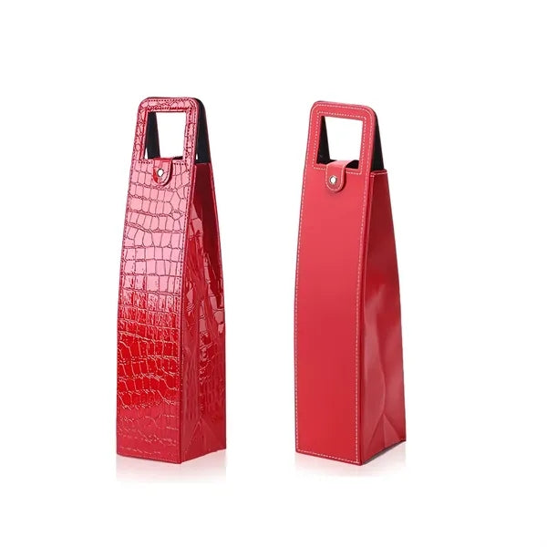 One Bottle PU Leather Wine Gift Bag