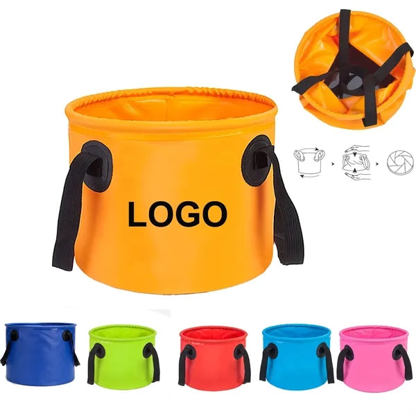 9L PVC Tarpaulin Camping Picnic Collapsible Water Bucket