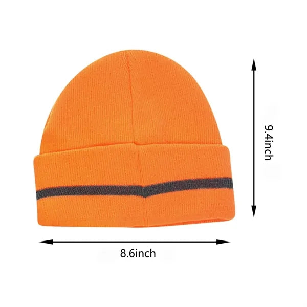 Vivid Knit Beanie with Reflective Stripe