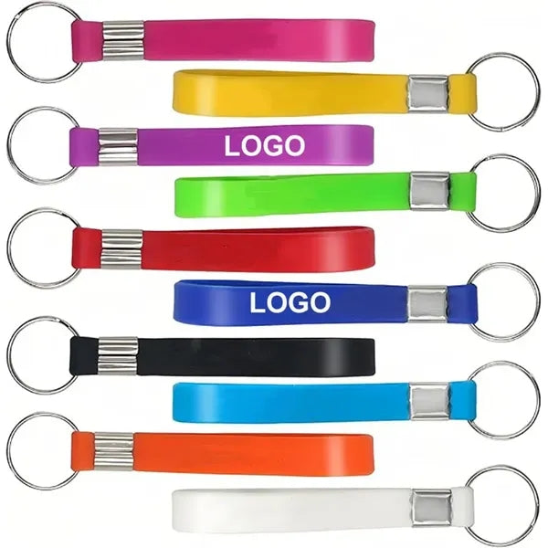 Soft Glow In The Dark Silicone Wristbands Loop Keychain