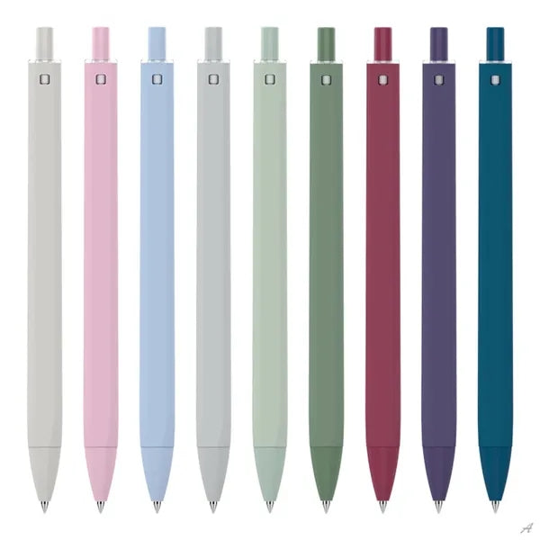 Solid Color Retractable Straight Ballpoint Pen