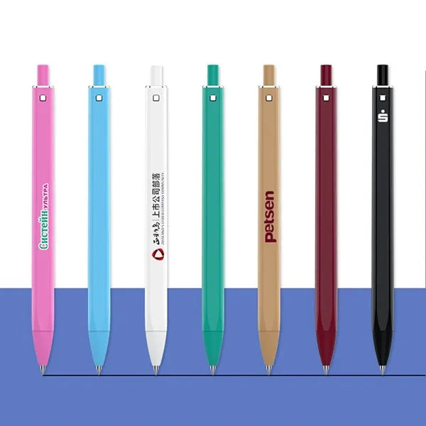 Solid Color Retractable Straight Ballpoint Pen