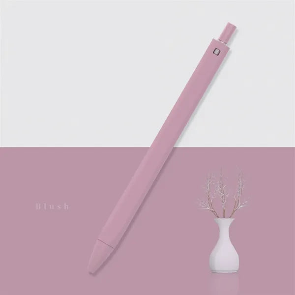 Solid Color Retractable Straight Ballpoint Pen