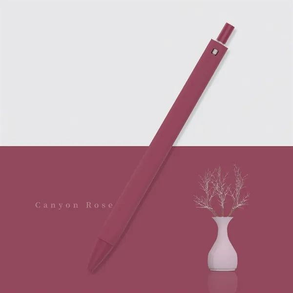 Solid Color Retractable Straight Ballpoint Pen