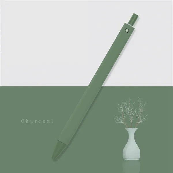 Solid Color Retractable Straight Ballpoint Pen