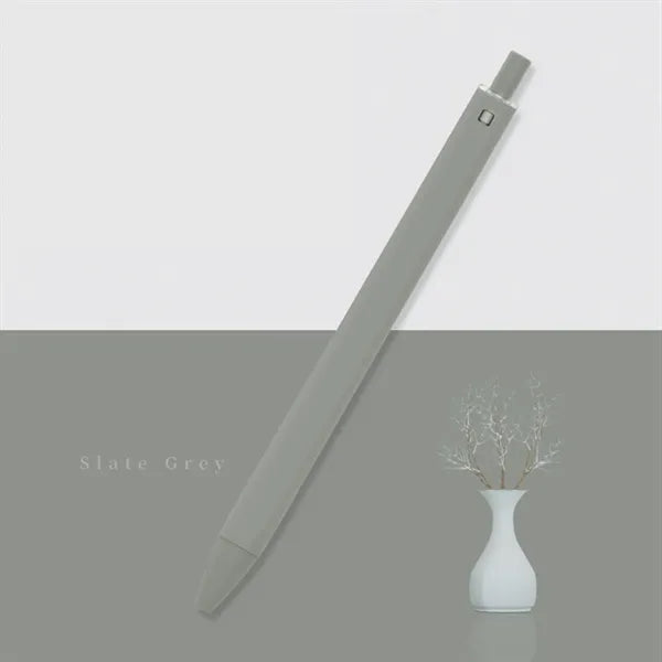 Solid Color Retractable Straight Ballpoint Pen
