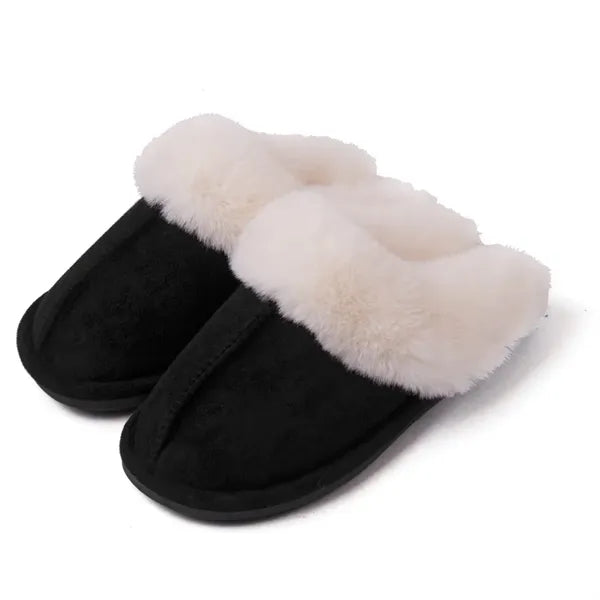 Womens Fluff Dual Memory Foam Slippers