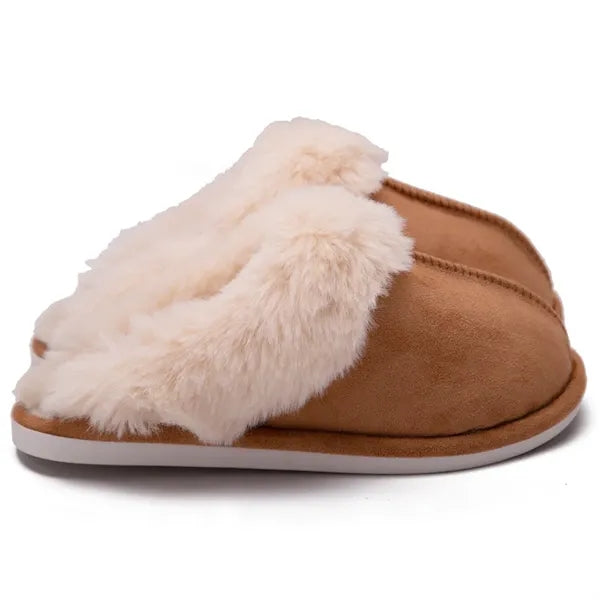 Womens Fluff Dual Memory Foam Slippers