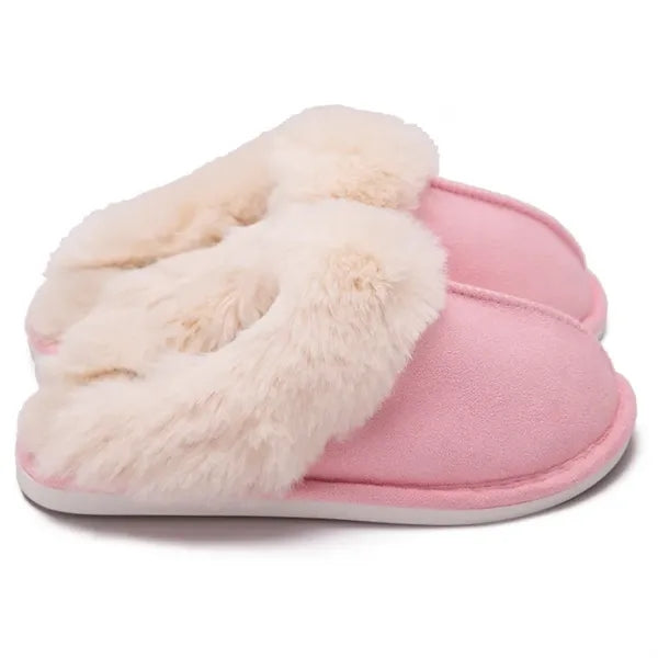 Womens Fluff Dual Memory Foam Slippers