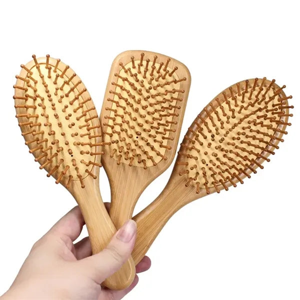 Natural Bamboo Wood Comb Scalp Massage Paddle Hair Brush