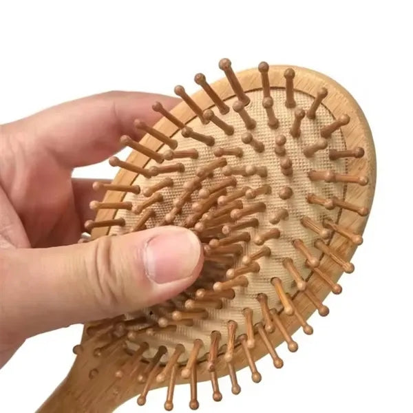 Natural Bamboo Wood Comb Scalp Massage Paddle Hair Brush