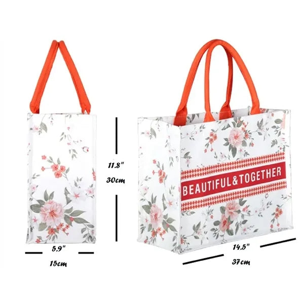 Large Flower Beach Sandproof Waterproof Canvas Tote Bag
