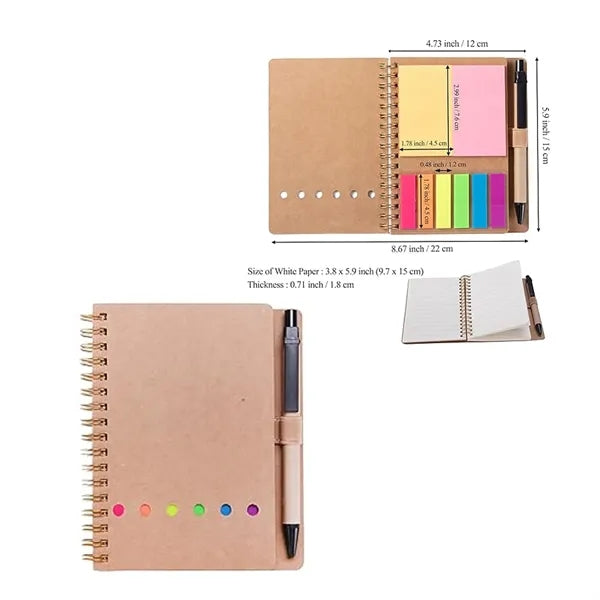 Spiral Notebook Lined Notepad With Pens