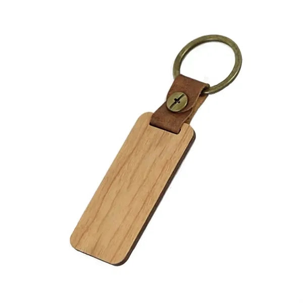 Wooden Rounded Rectangle Keychain