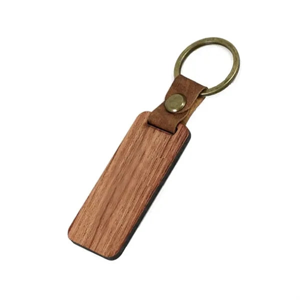 Wooden Rounded Rectangle Keychain
