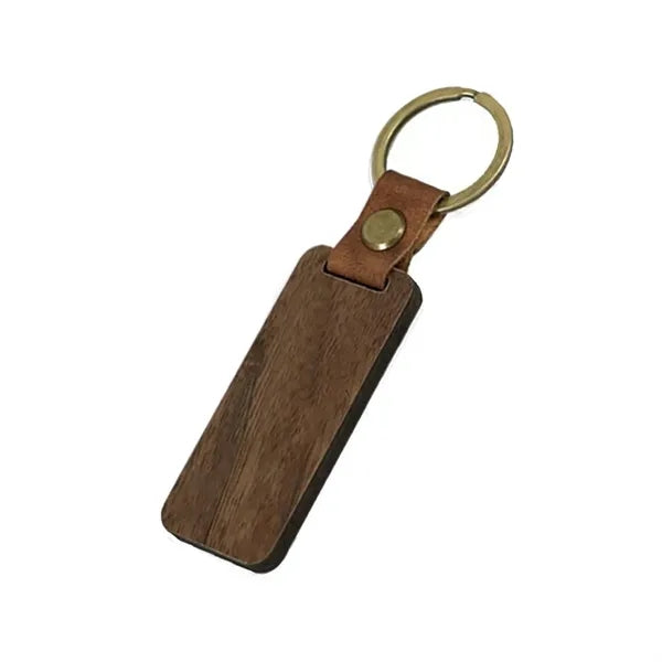 Wooden Rounded Rectangle Keychain