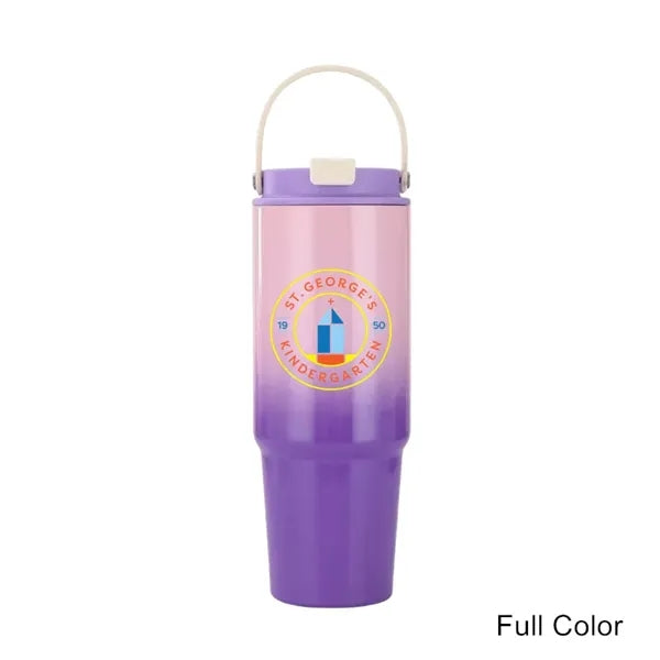 30 oz Insulated Tumbler Travel Mug with Handle and Straw