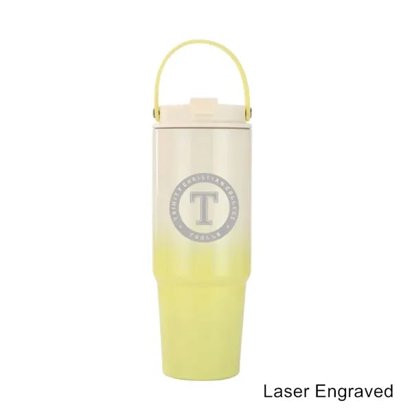 30 oz Insulated Tumbler Travel Mug with Handle and Straw