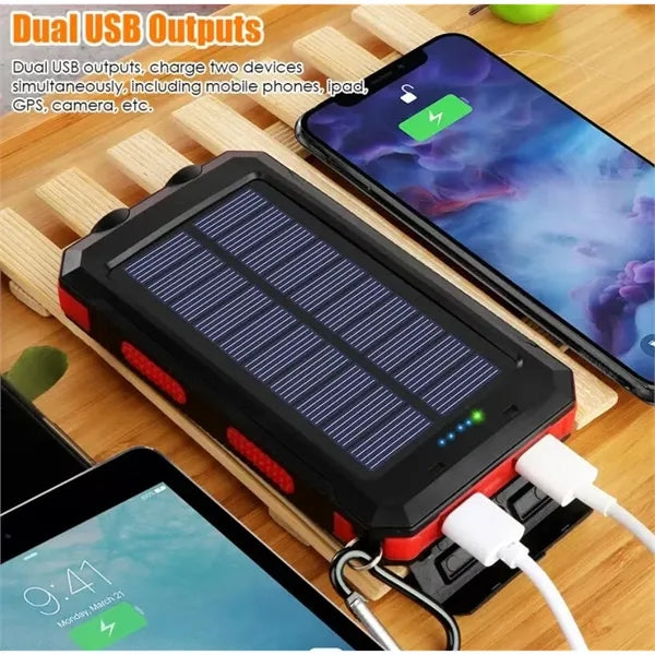 Waterproof Power Bank 10000mah Solar Charger with Compass
