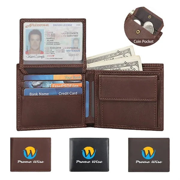 Genuine Leather Card Holder Purse Wallet with Coin Pocket