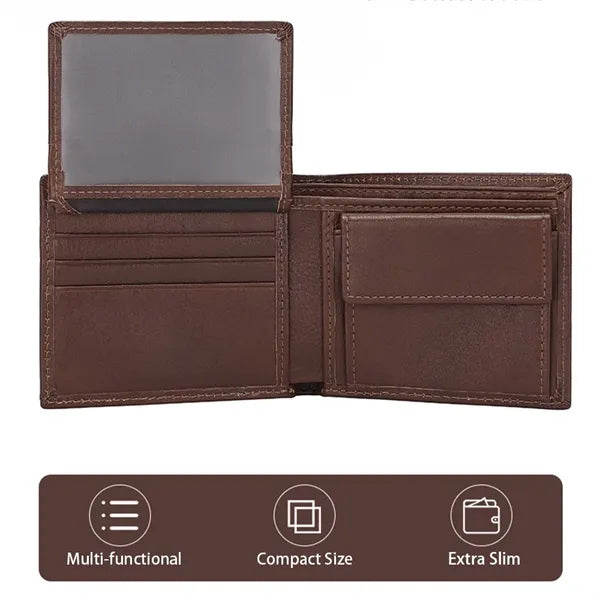 Genuine Leather Card Holder Purse Wallet with Coin Pocket