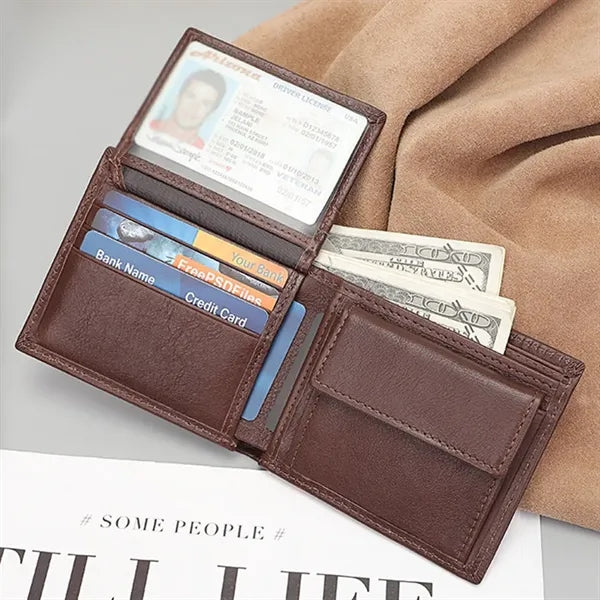 Genuine Leather Card Holder Purse Wallet with Coin Pocket