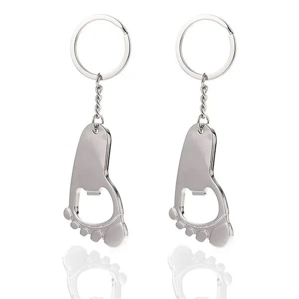 Creative Foot Shaped Metal Keychain Bottle Opener Key Ring