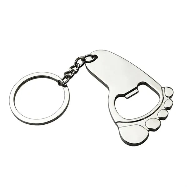 Creative Foot Shaped Metal Keychain Bottle Opener Key Ring