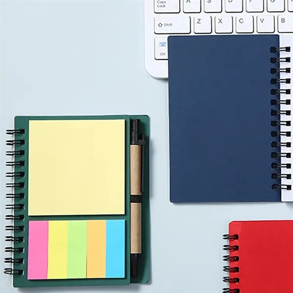 Spiral Notebook With Pen In Holder And Tabs
