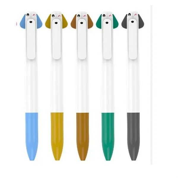 2 Colors Small Dog Shaped Plastic Ballpoint Pen