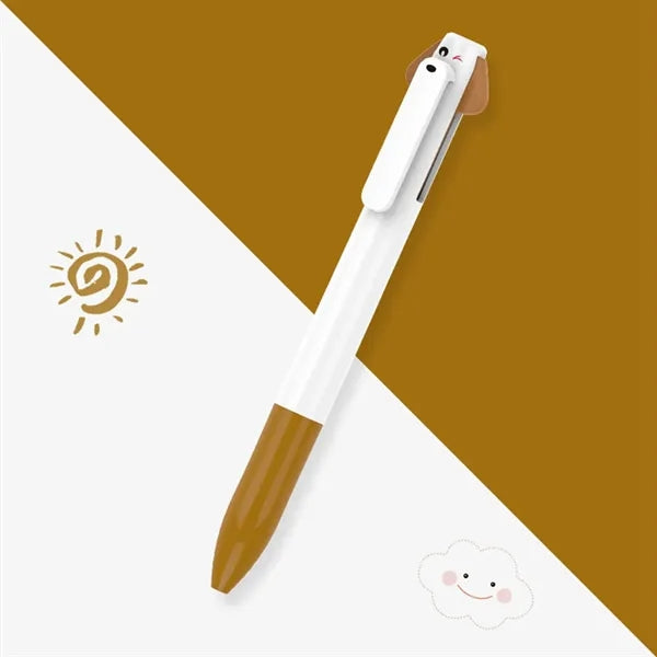 2 Colors Small Dog Shaped Plastic Ballpoint Pen
