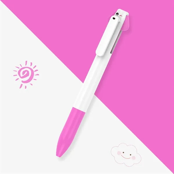 2 Colors Small Dog Shaped Plastic Ballpoint Pen