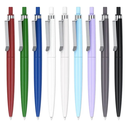 Retractable Plastic Advertising Ball Pen with Metal Clip