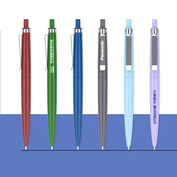 Retractable Plastic Advertising Ball Pen with Metal Clip