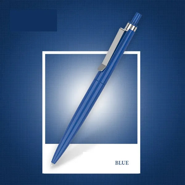 Retractable Plastic Advertising Ball Pen with Metal Clip